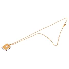 Pink Hermès Small Rose Gold Plated Swift As de Coeur Pendant Necklace