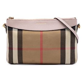 Borsa a tracolla Derby Peyton in tela House Check marrone Burberry
