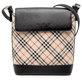 Borsa a tracolla in tela Burberry Nova Check beige
