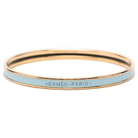 Bracelet jonc en émail bleu Hermès Extra Narrow Uni 62 Costume