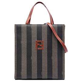 Fendi Pequin Umwandlungsbarer Rucksack aus beschichtetem Canvas FF Braun