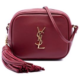 Borsa Blogger in pelle di vitello con monogramma rosso Saint Laurent