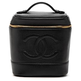 Beauty case Chanel CC Caviar nero