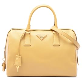 Borsa Boston Saffiano Lux gialla Prada Satchel