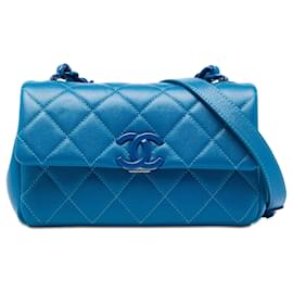Bolso bandolera Chanel Small Quilted Caviar My Everything Flap Azul