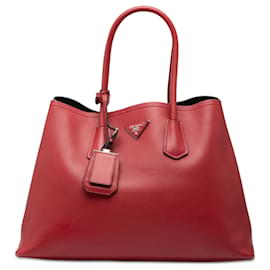 Borsa Double Saffiano Cuir Large rossa Prada