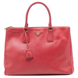 Borsa Satchel Prada Large Saffiano Lux Galleria Double Zip Rossa