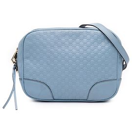 Sac bandoulière bleu Gucci Mini Microguccissima Bree