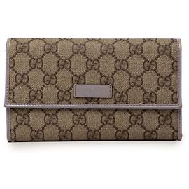 Gucci GG Supreme Continental Flap Wallet Beige
