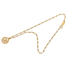 Collana con pendente in strass placcato oro Gold Chanel CC