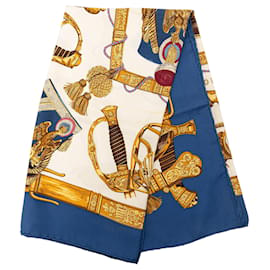 Sciarpa in seta Hermès Grand Uniforme 90 bianca