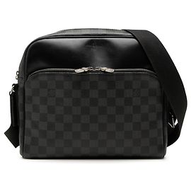 Borsa a tracolla Louis Vuitton Damier Graphite Dayton Reporter MM nera