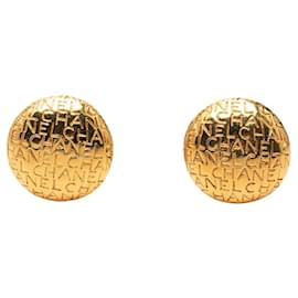 Orecchini a clip Chanel Logo Lettering placcati in oro