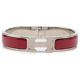 Hermès Clic H Armband schmal Email Rot PM