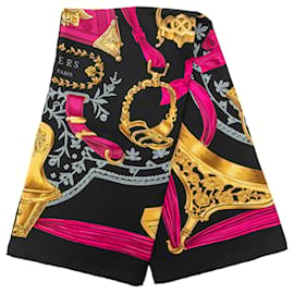 Pañuelo de seda Hermès Etriers 90 negro