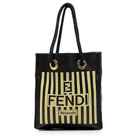 Borsa a mano mini Fazzuolo in pelle nera Fendi