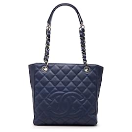 Piccola borsa shopping Chanel Caviar blu