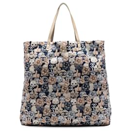 Borsa shopper Chanel Large Nylon Blue Cat Emoticon
