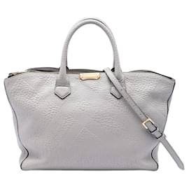 Borsa Dewsbury in pelle goffrata grigia Burberry