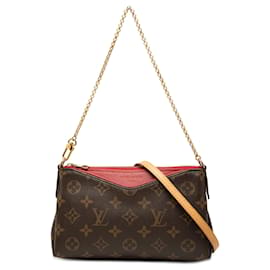 Clutch Satchel Louis Vuitton Monogram Pallas marrone