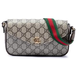 Pochette Crossbody Gucci GG Supreme Web Ophidia beige