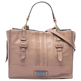 Bolso Etiquette de piel de becerro marrón Prada