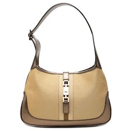 Bolsa de ombro Gucci Canvas Web Jackie marrom