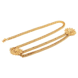 Chanel CC Gold Plated Double Lion Sunburst Gliederkette Gürtel - Goldfarben
