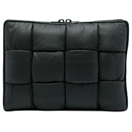 Custodia per laptop imbottita Bottega Veneta Maxi Nappa Intrecciato verde Borsa da lavoro