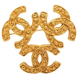 Spilla Triple CC placcata oro Gold Chanel