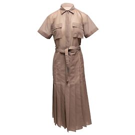 Vestido plisado de manga corta marrón Sacai Talla Designer 2