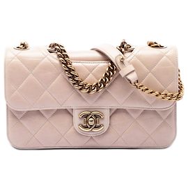 Chanel Medium Quilted Glazed Calfskin Perfect Edge Flap Satchel Beige