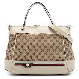Sac à main Mayfair en toile GG Canvas beige Gucci