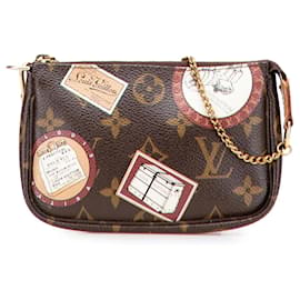 Brauner Louis Vuitton Monogram Patch Mini Pochette Accessoires Handbag