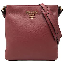 Borsa a tracolla Prada Vitello Daino rossa