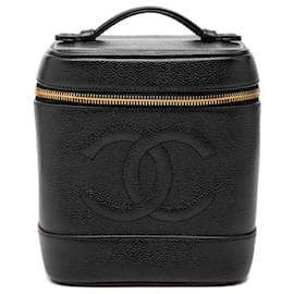Bolso de tocador Chanel CC Caviar negro