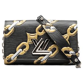 Portafoglio con catena e borsa a tracolla Louis Vuitton Epi Chain Flower Twist