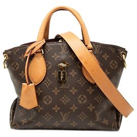 Borsa Tote Louis Vuitton Monogram Flower Zipped PM marrone