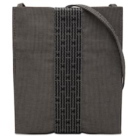 Borsa a tracolla pochette Herline in tela grigia Hermès