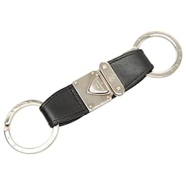 Portachiavi ad anello valet in pelle nera Louis Vuitton