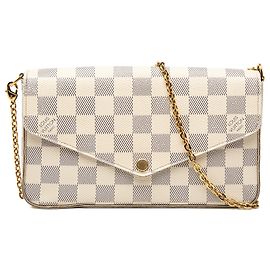 Borsa a tracolla Pochette Felicie in Damier Azur bianco Louis Vuitton