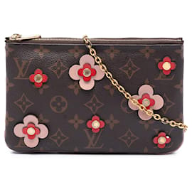 Borsa a tracolla Louis Vuitton Monogram Blooming Flowers Double Zip marrone