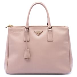 Borsa Prada Large Saffiano Lux Galleria Double Zip marrone