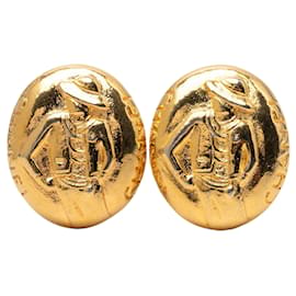 Orecchini a clip ovali Mademoiselle placcati oro Chanel Gold