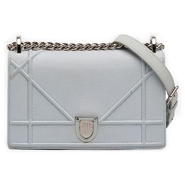 Bolso bandolera Diorama en piel de becerro granulado azul Small