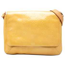Borsa a tracolla Louis Vuitton Monogram Vernis Thompson Street gialla