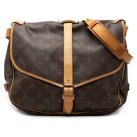 Borsa a tracolla Louis Vuitton Monogram Saumur 35 marrone