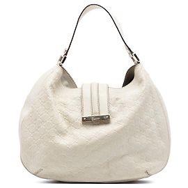 Bolsa Hobo Large Guccissima branca para mulher