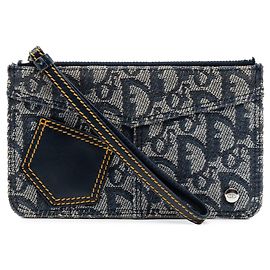 Pochette da polso in tela Blue Dior Diorissimo Trotter