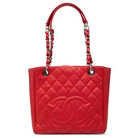 Mini tote Chanel Caviar vermelho